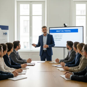 formateur RH présentant le droit du travail - RCV Expert